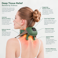 Masseur pour cou et épaules Cervora™ – Masseur de tissus profonds pour la relaxation musculaire, appareil de massage portable pour le cou et les épaules, masseur à pétrissage manuel pour la détente au quotidien et le soulagement des tensions