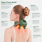 Masseur pour cou et épaules Cervora™ – Masseur de tissus profonds pour la relaxation musculaire, appareil de massage portable pour le cou et les épaules, masseur à pétrissage manuel pour la détente au quotidien et le soulagement des tensions