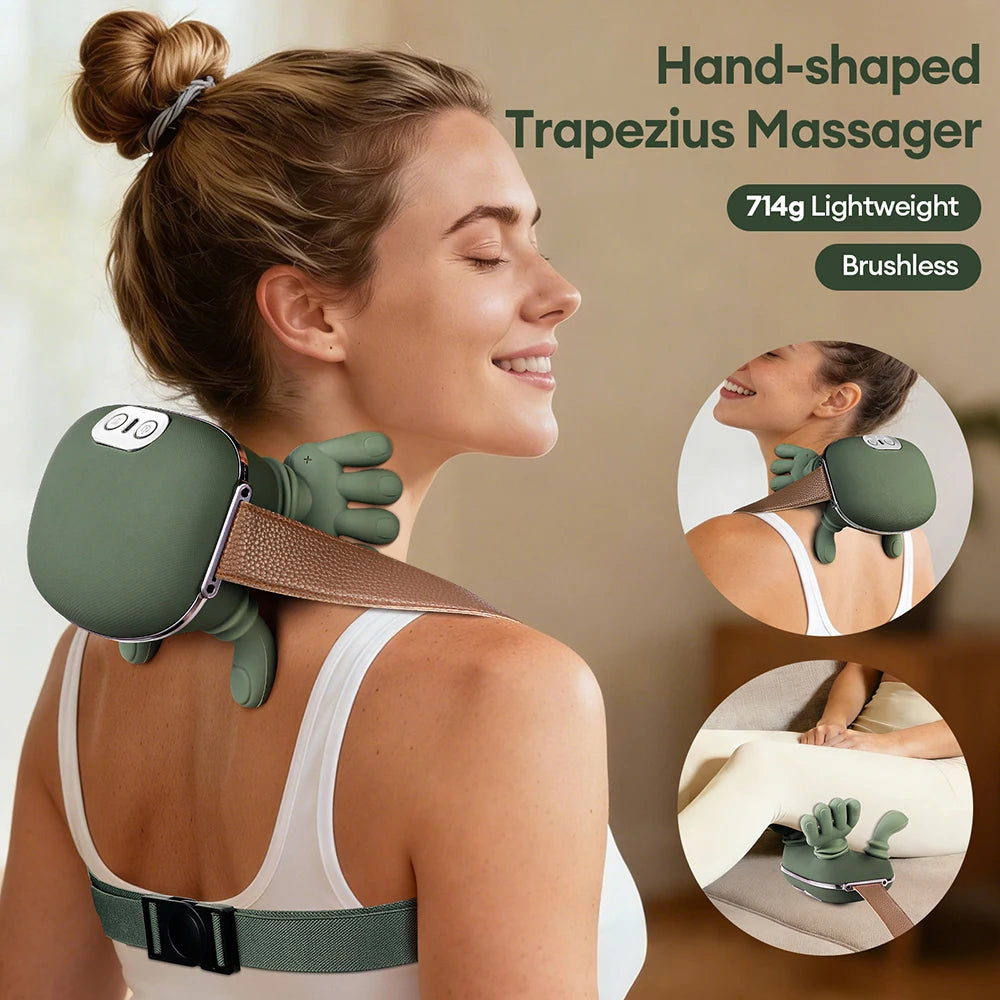 Cervora™ 4D Deep-Kneading Neck & Shoulder Massager – Heated Hand-Simulation Massage for Muscle Relaxation